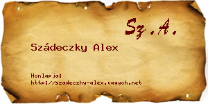 Szádeczky Alex névjegykártya