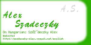 alex szadeczky business card